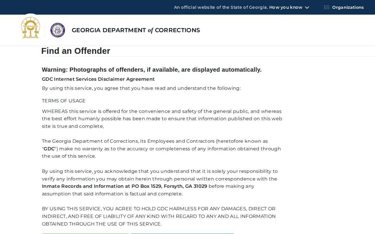 GDC Upson County released inmate offender query